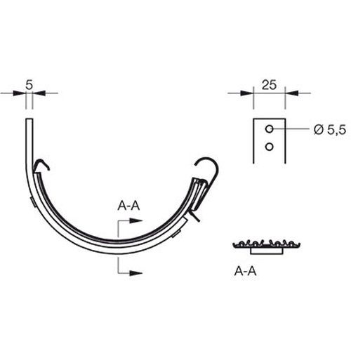 Lindab Steel Gutter Radius Fascia Bracket - 125mm Silver Metallic