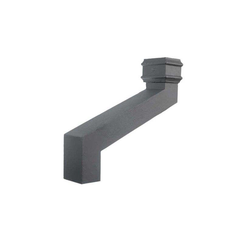 Cast Iron Rectangular Downpipe - 380mm Front Projection 100mm x 75mm Primed