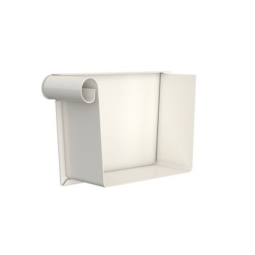 Lindab Rectangular Steel Gutter Left Hand Stop End - 140mm Antique White