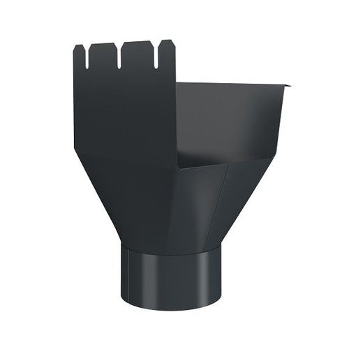 Lindab Rectangular Steel Gutter Outlet 75mm - 140mm Anthracite Grey