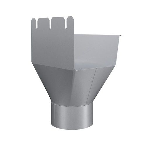 Lindab Rectangular Steel Gutter Outlet 75mm - 140mm Silver Metallic
