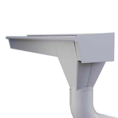 Lindab Rectangular Steel Gutter Outlet 75mm - 140mm Silver Metallic