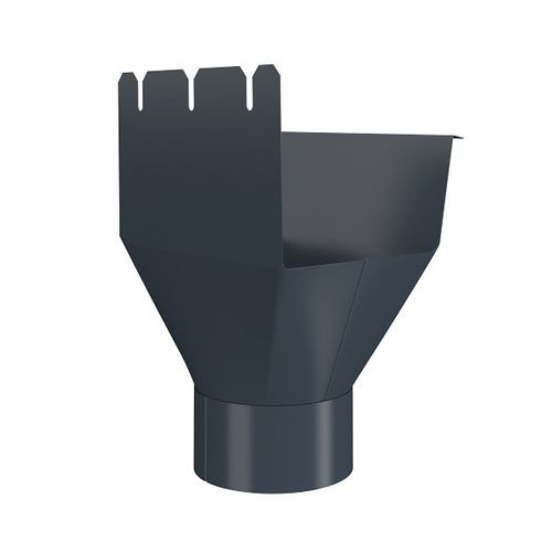 Lindab Rectangular Steel Gutter Outlet 87mm - 140mm Graphite