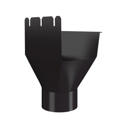 Lindab Rectangular Steel Gutter Outlet 100mm - 140mm Coffee Brown