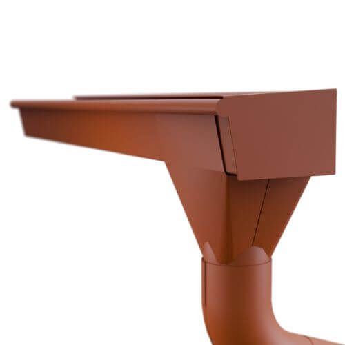 Lindab Rectangular Steel Gutter Union - 140mm Tile Red