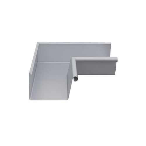 Lindab Rectangular Steel Gutter Internal Angle 90 - 140mm Silver Metallic