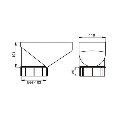Lindab Steel Drain Trap - 100mm Antique White