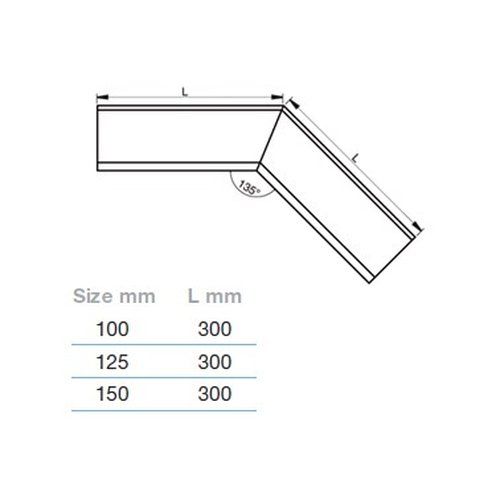 Lindab Steel Gutter Internal Angle 135 - 150mm Matte Black