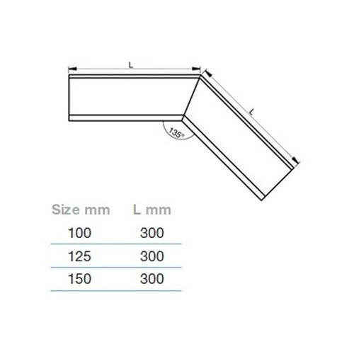 Lindab Magestic Steel Gutter Internal Angle 135 - 150mm Galvanised