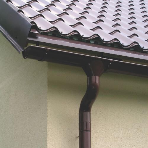 Lindab Steel Gutter External Angle 135 - 100mm Coffee Brown