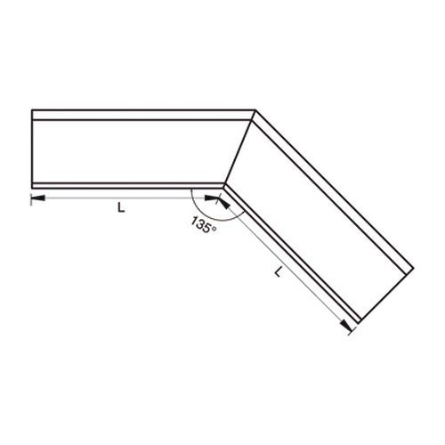 Lindab Steel Gutter External Angle 135 - 100mm Graphite