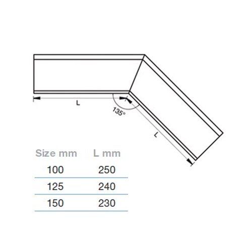 Lindab Steel Gutter External Angle 135 - 150mm Antique White