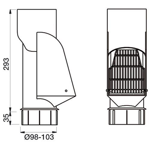 Lindab Steel Self Cleaning Leaf Trap - 100mm Antique White