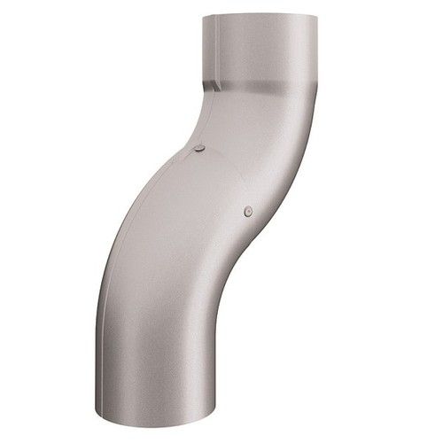 Lindab Steel One-Piece Downpipe Offset - 100mm Silver Metallic