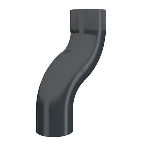 Lindab Steel One-Piece 50mm Downpipe Offset - 75mm Anthracite Grey