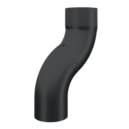 Lindab Steel One-Piece Downpipe Offset - 75mm Matte Black