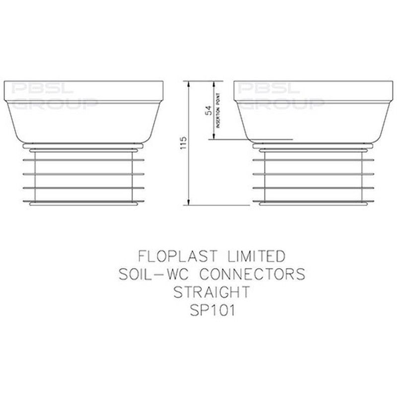 FloPlast Straight Pan Connector - White