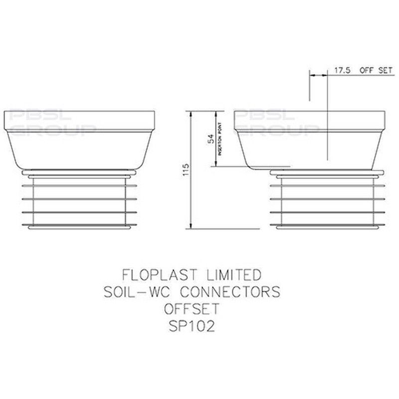 FloPlast Offset Pan Connector - 14 Degree White