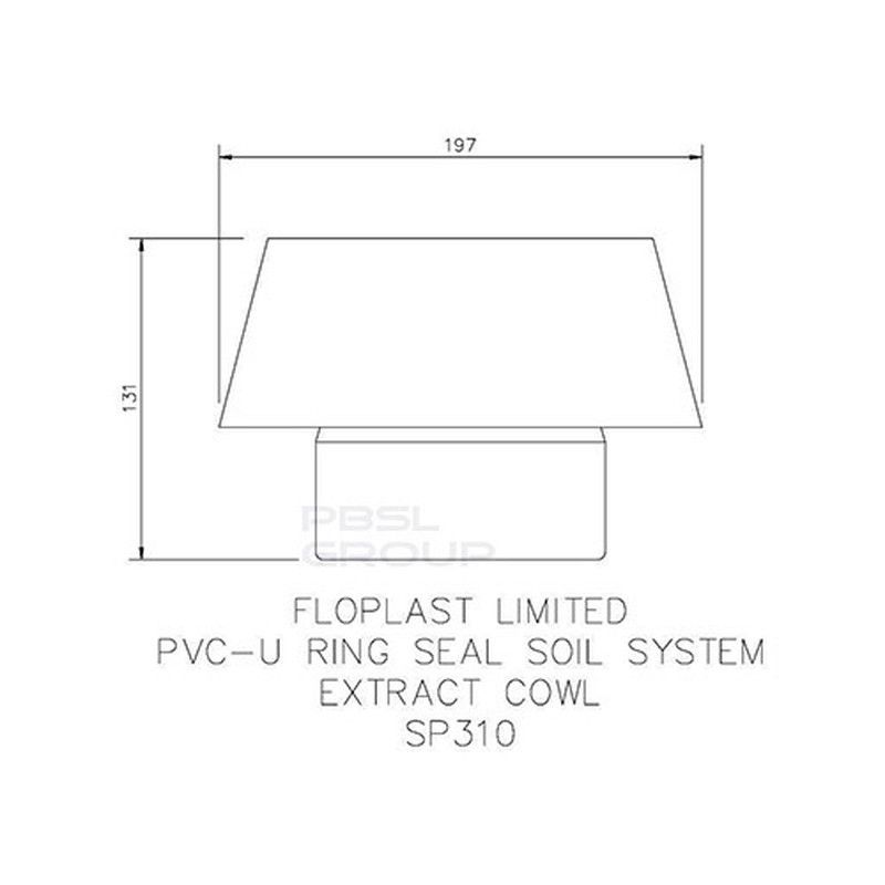 FloPlast Ring Seal Soil Vent Cowl - 110mm Grey
