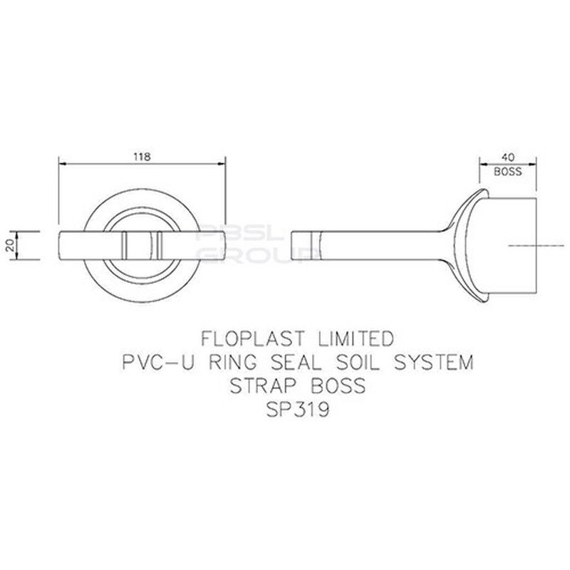 FloPlast Solvent Weld Soil Strap Boss - 110mm White