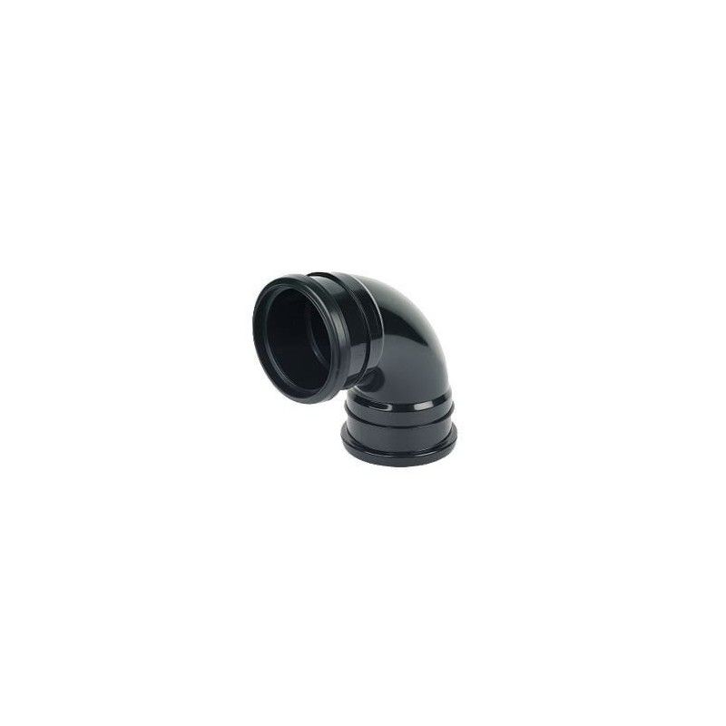 FloPlast Ring Seal Soil Bend Double Socket - 92.5 Degree x 110mm Black