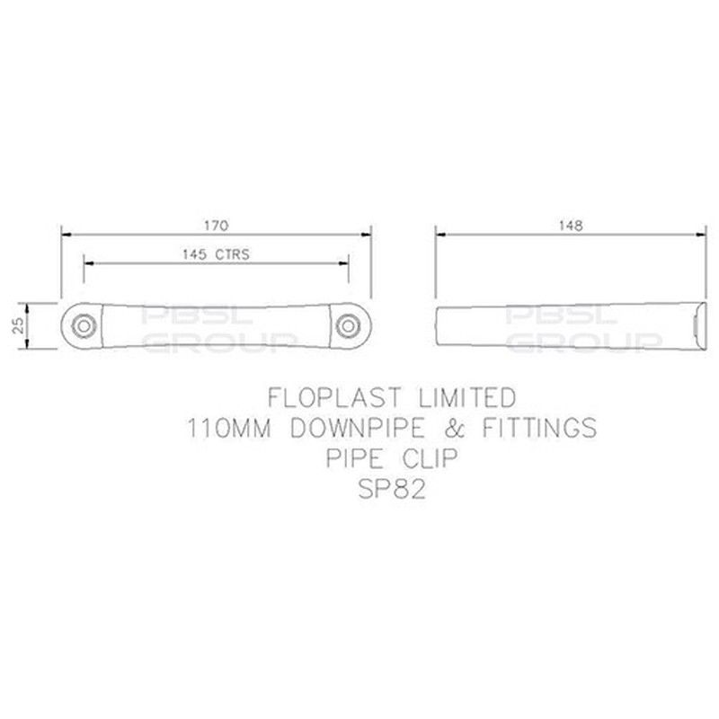 FloPlast Ring Seal Soil Pipe Clip - 110mm Grey