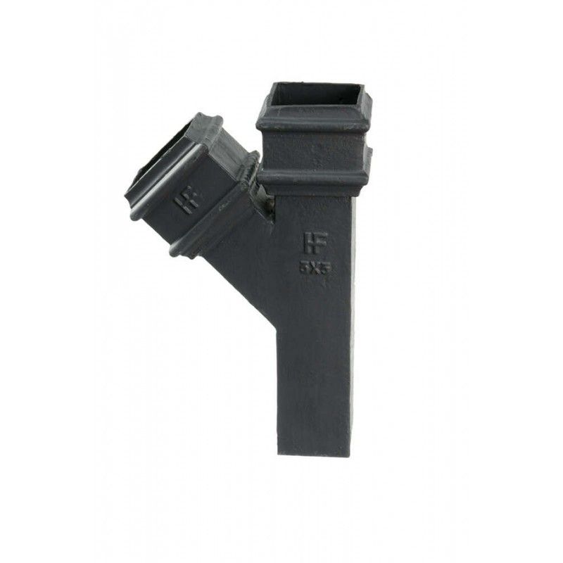 Cast Iron Square Downpipe Branch - 135 Degree x 75mm Primed