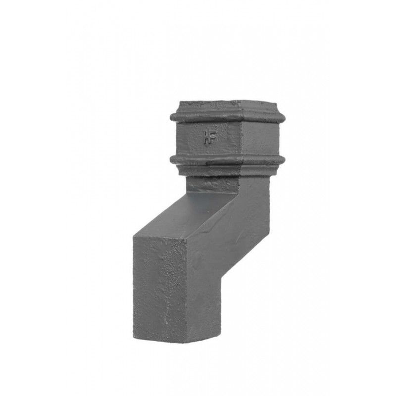 Cast Iron Square Downpipe Offset - 230mm Projection 75mm Primed
