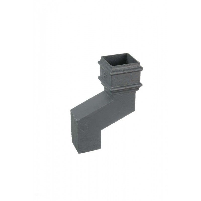 Cast Iron Square Downpipe Offset - 150mm Projection 100mm Primed