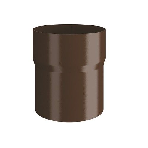 Lindab Steel Downpipe Connector - 120mm Brown