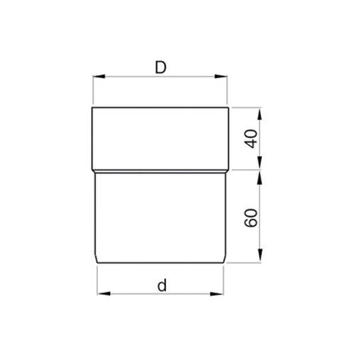 Lindab Steel Downpipe Connector - 75mm Dark Red