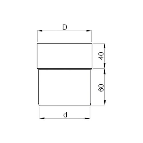 Lindab Steel Downpipe Connector - 87mm Black