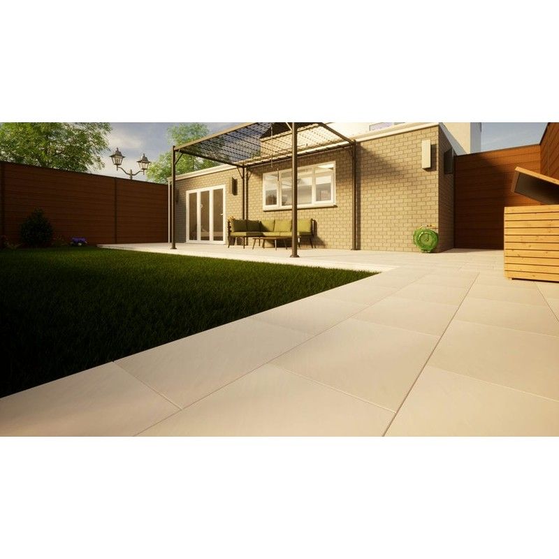 Sandstone Paving Presealed - 600mm x 400mm x 25mm Beige Smooth