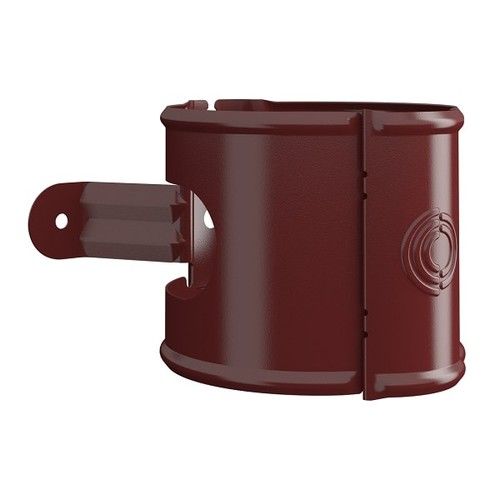 Lindab Steel Universal Downpipe Clip - 120mm Dark Red