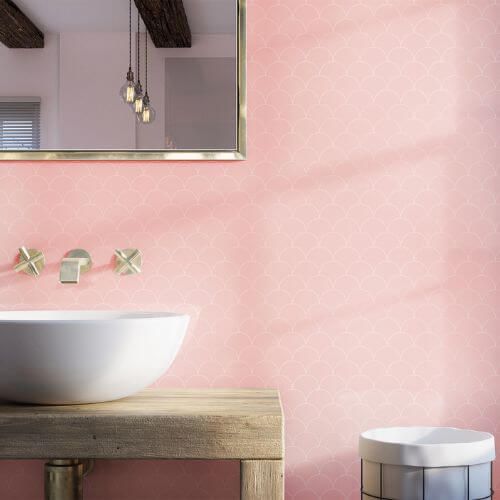Acrylic Wall Panel - 1200mm x 2400mm x 4mm Scallop Blush