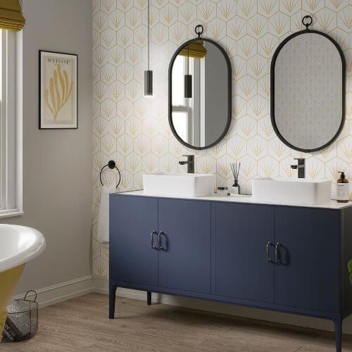 Acrylic Wall Panel - 896mm x 2400mm x 4mm Deco Tile White & Mustard