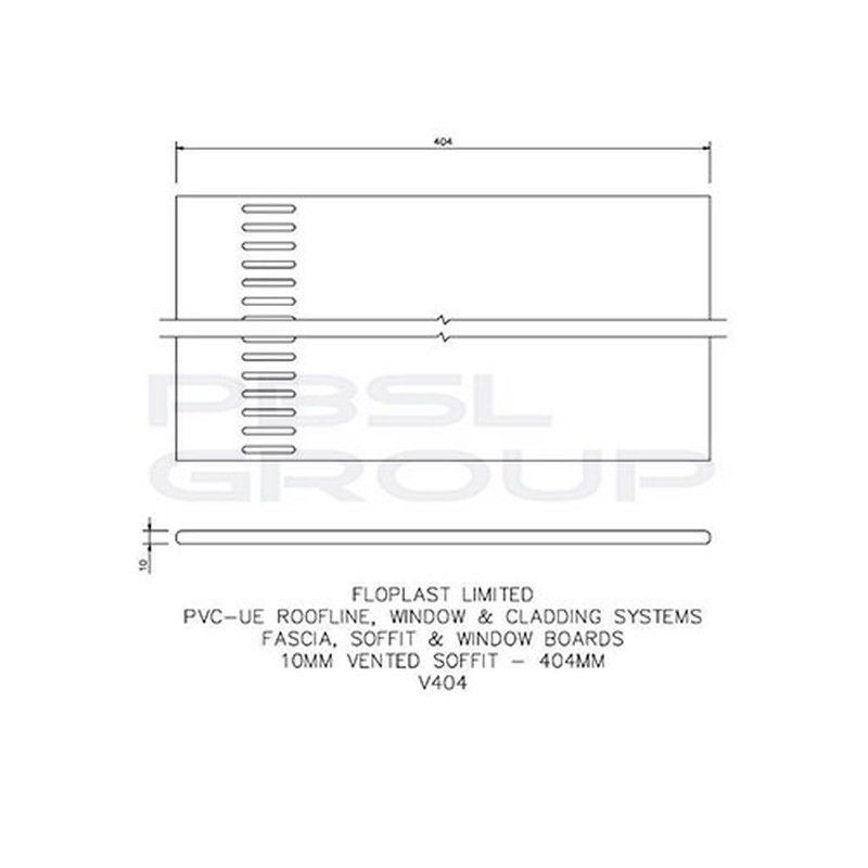 404mm Black Ash Woodgrain Vented Soffit Board - 10mm x 5mtr