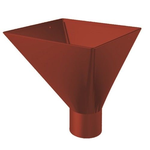 Lindab Steel Large Water Hopper - 100mm Dark Red