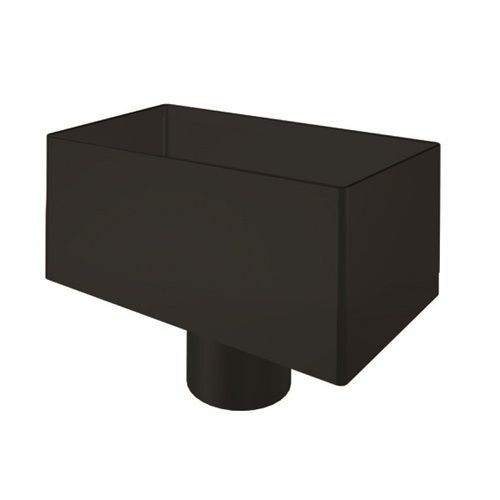Lindab Steel Large Rectangular Water Hopper - 75mm Black