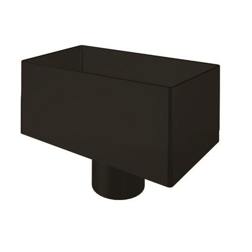 Lindab Steel Large Rectangular Water Hopper - 75mm Coffee Brown