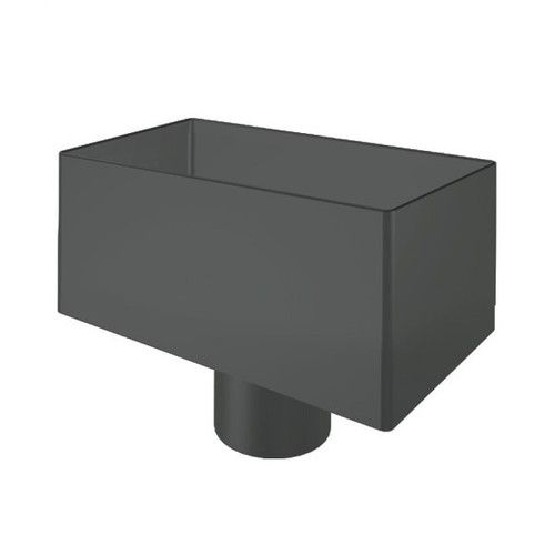 Lindab Steel Medium Rectangular Water Hopper - 100mm Anthracite Grey