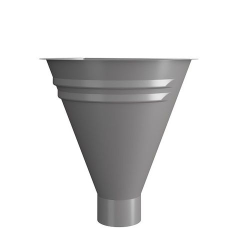 Lindab Magestic Steel Half Round Water Hopper - 100mm Galvanised