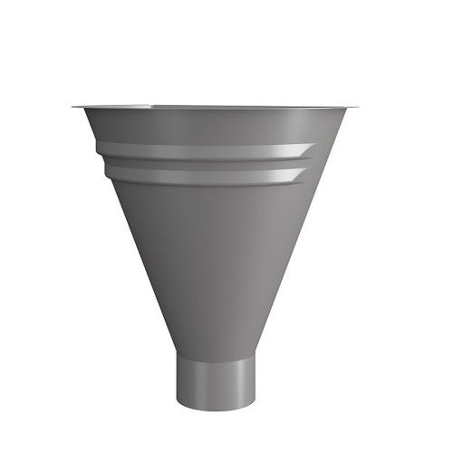 Lindab Steel Half Round Water Hopper - 100mm Silver Metallic