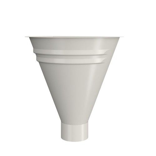 Lindab Steel Half Round Water Hopper - 100mm Antique White