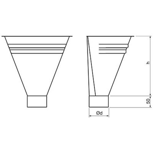 Lindab Steel Half Round Water Hopper - 87mm Graphite