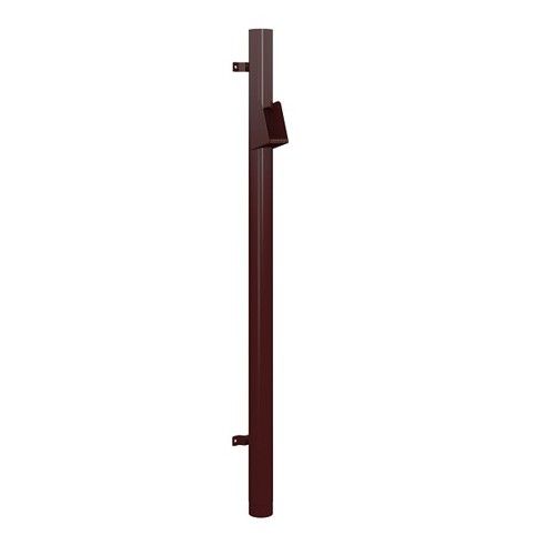 Lindab Steel Vandal Reinforced Pipe with Raised Leaf Trap - 102mm x 2mtr Dark Red