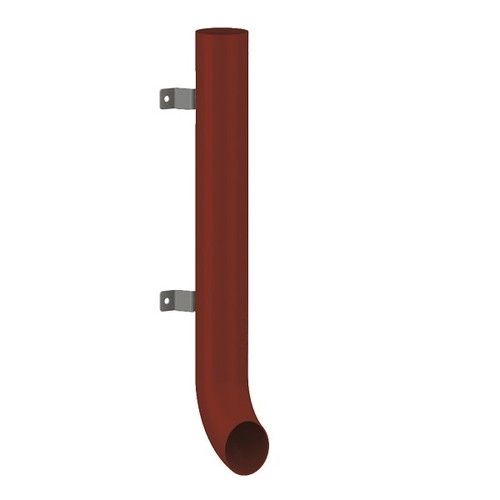 Lindab Steel Vandal Reinforced Pipe with Shoe - 102mm x 0.85mtr Dark Red