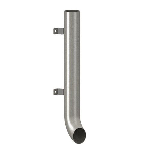Lindab Steel Vandal Reinforced Pipe with Shoe - 102mm x 0.85mtr Silver Metallic