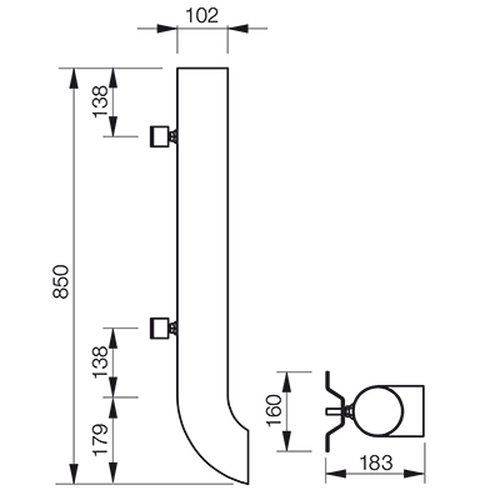Lindab Steel Vandal Reinforced Pipe with Shoe - 102mm x 0.85mtr Silver Metallic