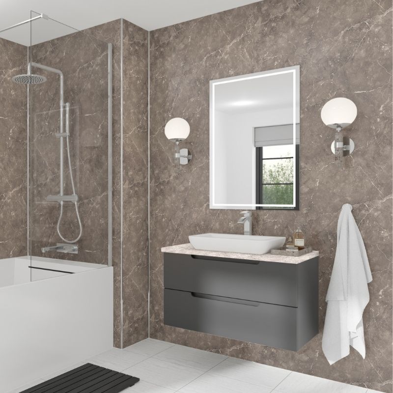 Laminate Wall Panel Tongue & Groove - 585mm x 2420mm x 11mm Marmo Venezia